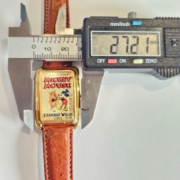 Lorus Disney Mickey Mouse Watch Steamboat Willie 27mm Leather Strap Vintage - Picture 11 of 11